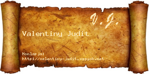 Valentiny Judit névjegykártya
